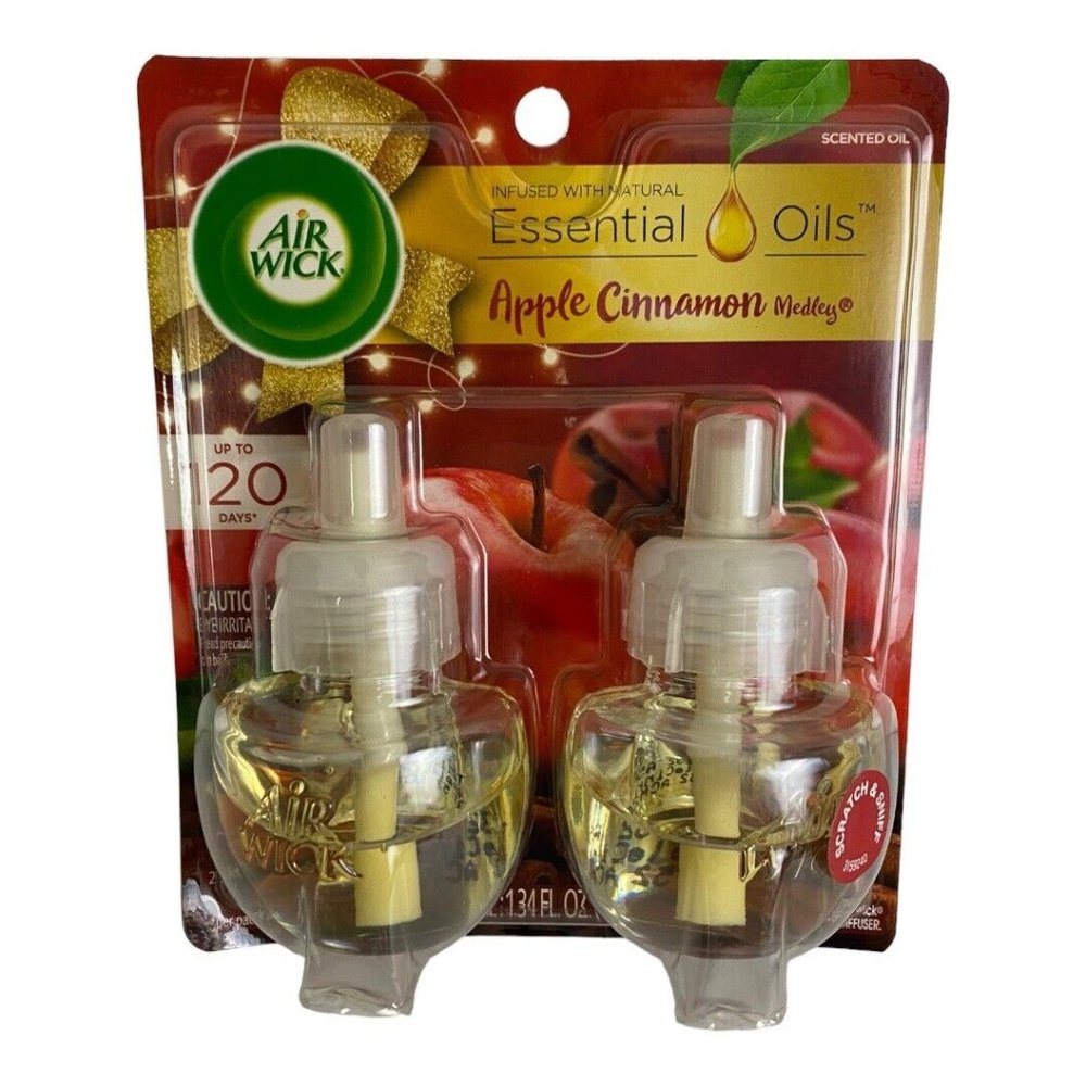 Air Wick Essential Oils Apple Cinnamon Medley Limited Edition 2 refills